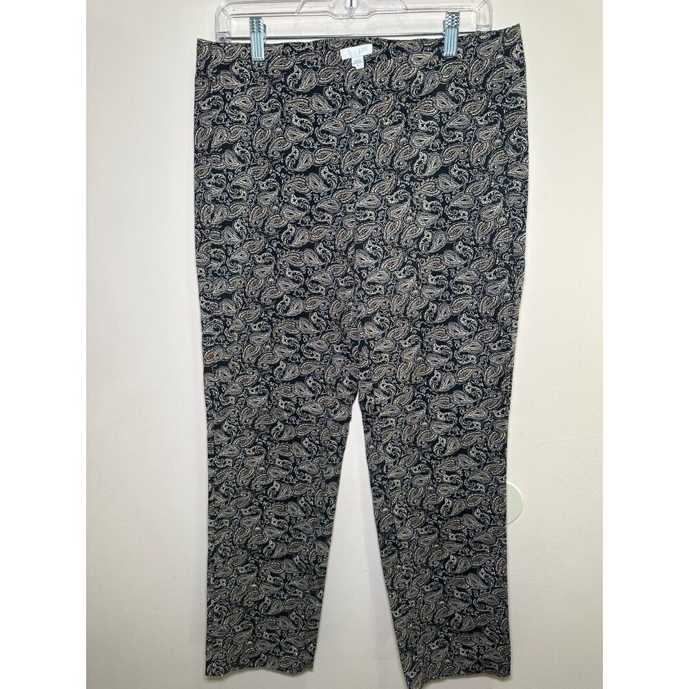 J. Jill blue paisley perfect ankle cropped pants SIZE 6